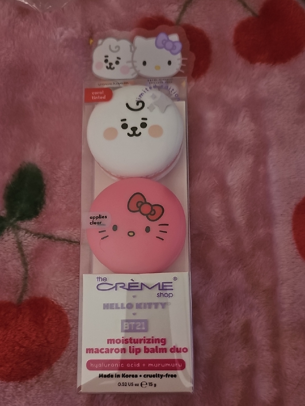 Hello Kitty Pink & White Macaron Lip Balm Duo